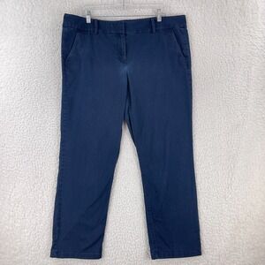 LOFT Outlet Blue Modern Chino Crop Straight Leg Pants Womens Mid-Rise Size‎ 14